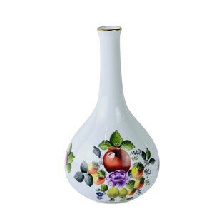 Herend Market Garden Bud 5.5" Vase with Gold Trim, Hungary, Stamped, RARE